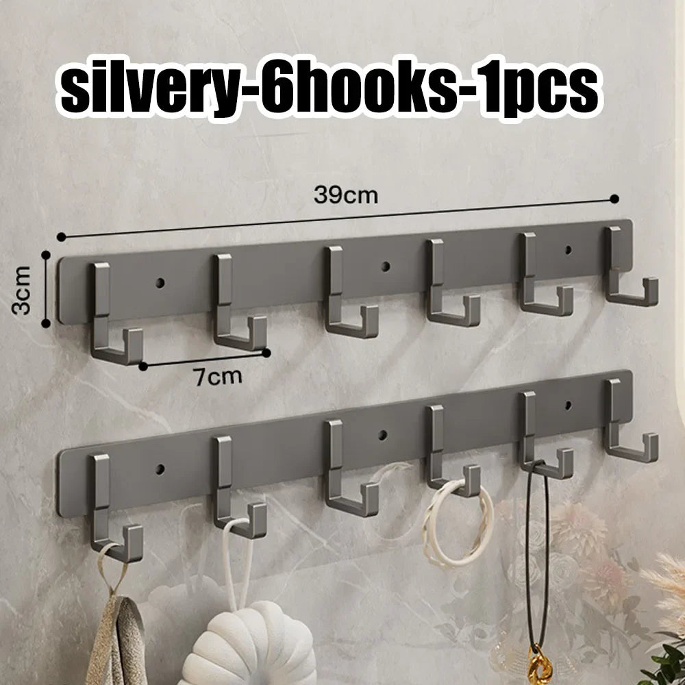 Household Wall Coat Rack Black Hooks For Hangging Clothes Towel Hanger Bathroom Robe Hook Heavy Duty Kitchen Accessories