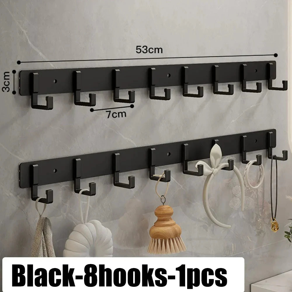 Household Wall Coat Rack Black Hooks For Hangging Clothes Towel Hanger Bathroom Robe Hook Heavy Duty Kitchen Accessories 99 in 1