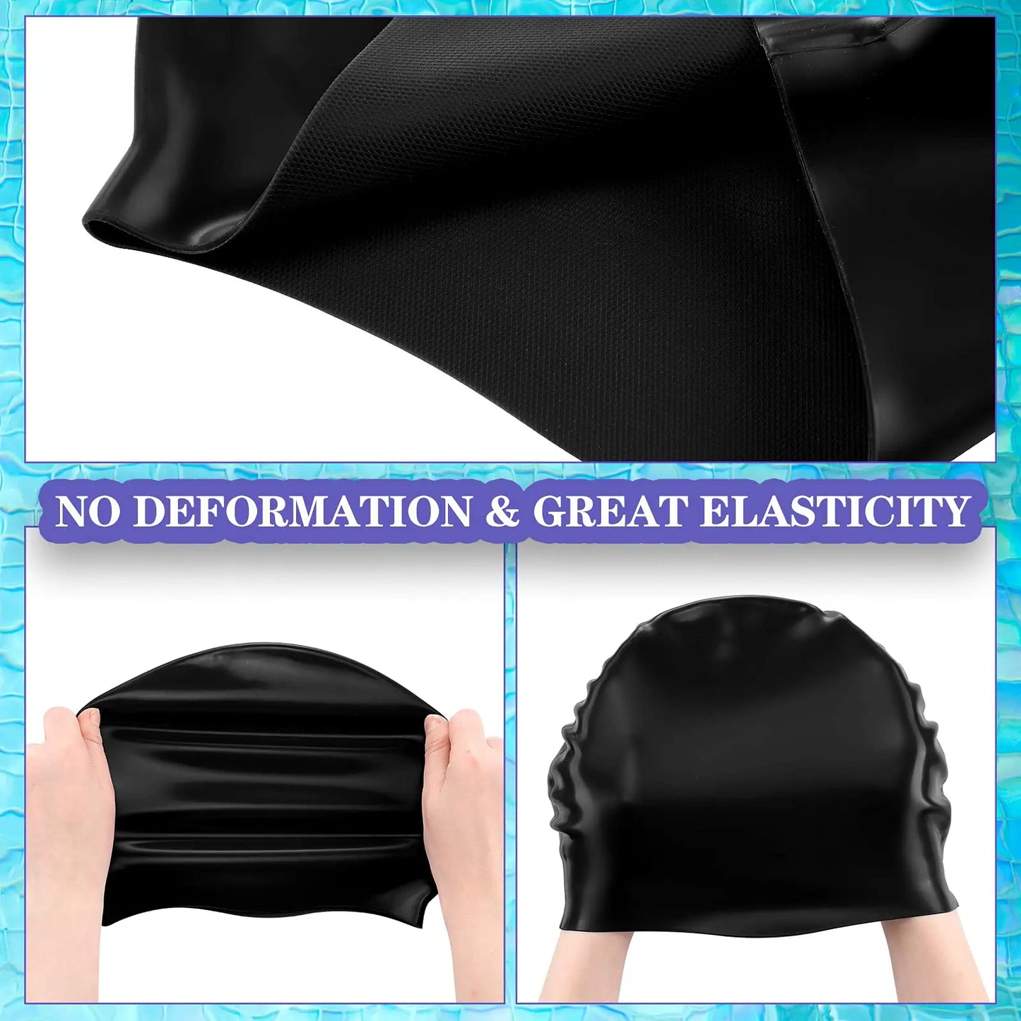 High Quality Silicone Swimming Cap for Adults Men Women Children Large Waterproof Ear Protector With No Wut Head Long Hair