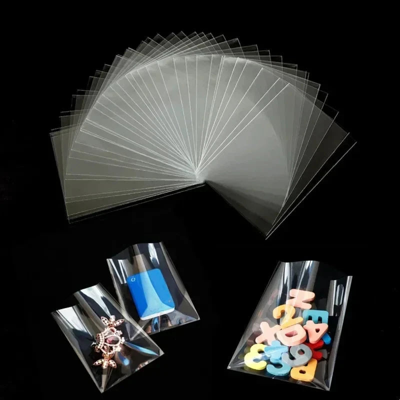 100pcs Opp Self Adhesive Bag Long Transparent Packaging Bags Universal Dust Water Proof Wrapping Material 99 in 1