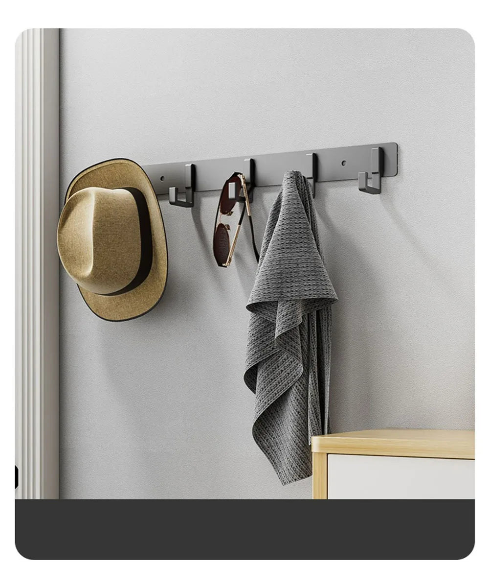 Household Wall Coat Rack Black Hooks For Hangging Clothes Towel Hanger Bathroom Robe Hook Heavy Duty Kitchen Accessories