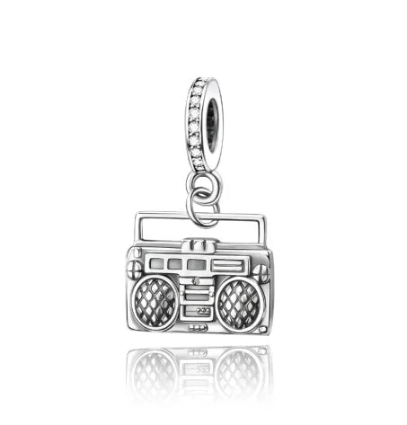Back To School 925 Sterling Silver Charms Bag Earphone Magic Cube Watch Games Console Bead Pendant Fit Bracelet Necklace Jewelry