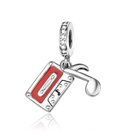 Back To School 925 Sterling Silver Charms Bag Earphone Magic Cube Watch Games Console Bead Pendant Fit Bracelet Necklace Jewelry 99 in 1