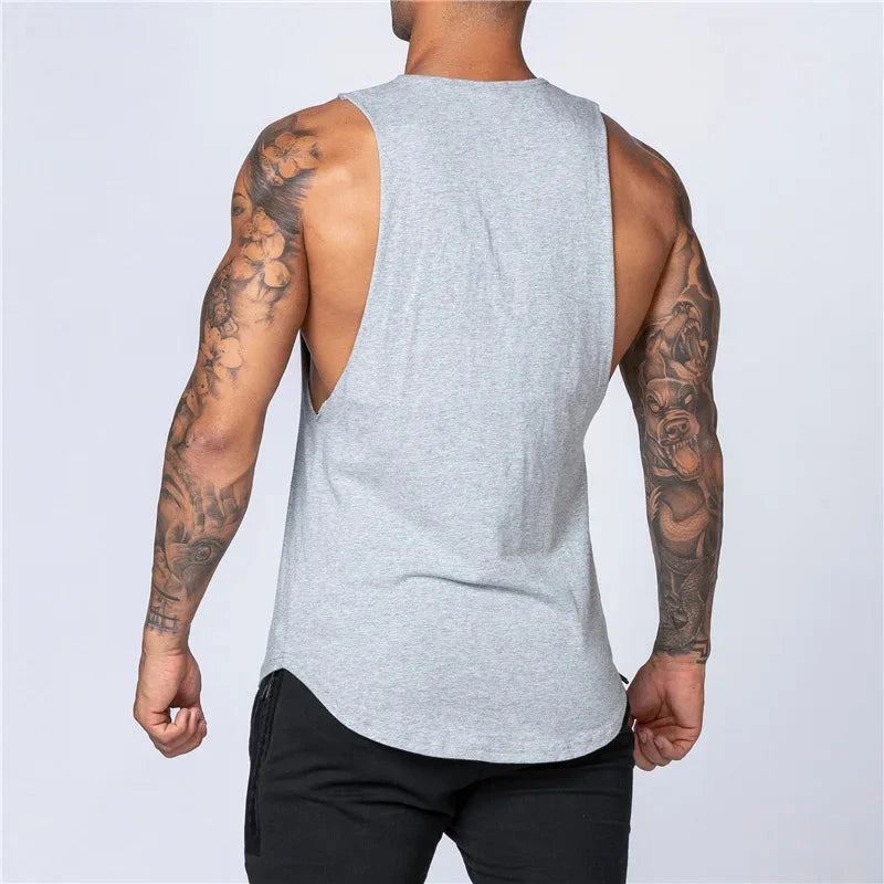 Men's Gym Clothing Summer Fitness Cotton Tank Top Men Jogging Bodybuilding Sleeveless Shirt Breathable O-Neck Casual Muscle Vest 99 in 1