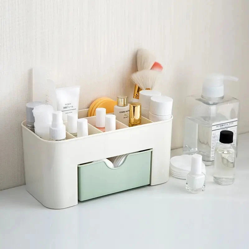 Makeup Organizer Storage Box With Drawer Cotton Swab Stick Storage Case Lipstick Organizer Brush Holder Makeup Acrylic Plastic 99 in 1