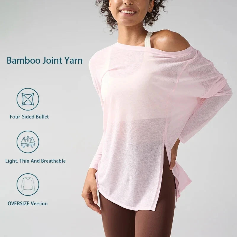 Gym Sports Tops Workout T-shirts Women Yoga Clothing Running Loose Slim Quick Dry Training Long Sleeve Blouse Fitness Tops👚 99 in 1