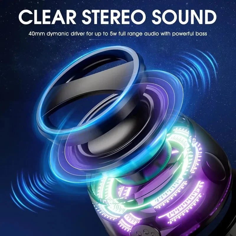 Outdoor Magnetic Bluetooth Speaker Wireless Portable Mini Travel Stereo Speaker with RGB Color Light and Phone Holder for Ios 99 in 1