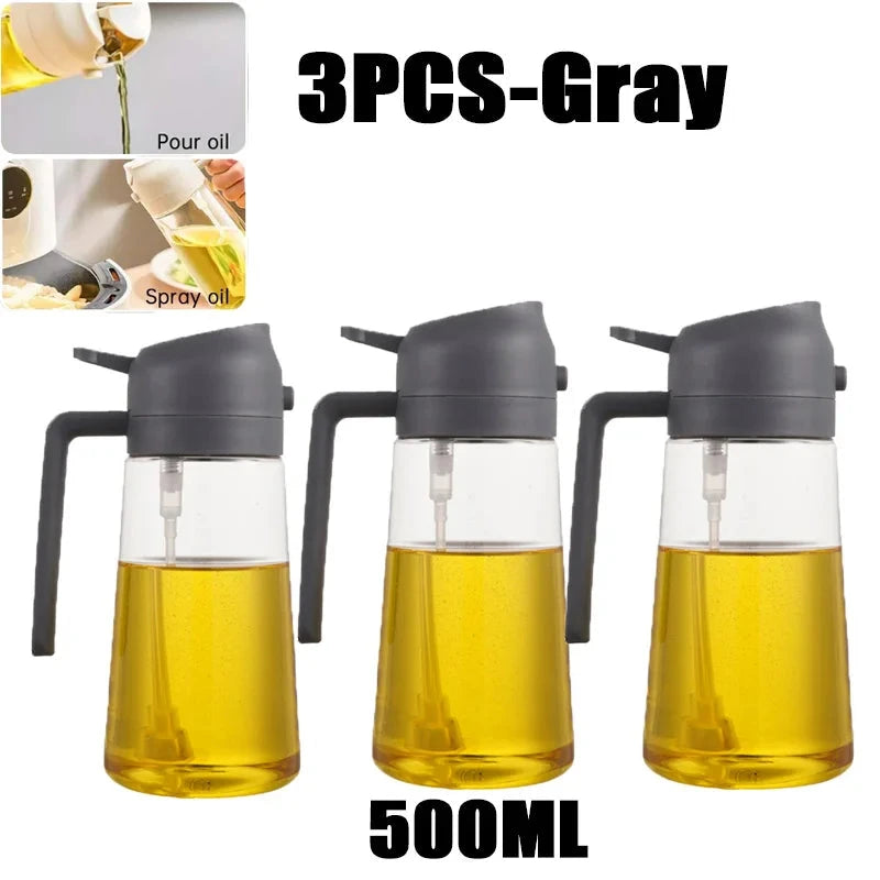 200/300/500ml Oil Spray Bottle BBQ Cooking Olive Oil Sprayer Plastic Baking Oil Spray Empty Bottle Vinegar Bottle Or  Oil brush 99 in 1