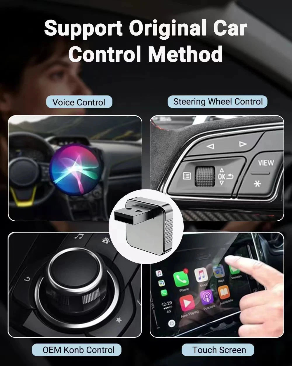 XUDA 2 in1 Wired to Wireless CarPlay Android Auto Adapter for OEM Car Stereo With USB Dongle Smart Mini Box Plug and Play Blueto 99 in 1
