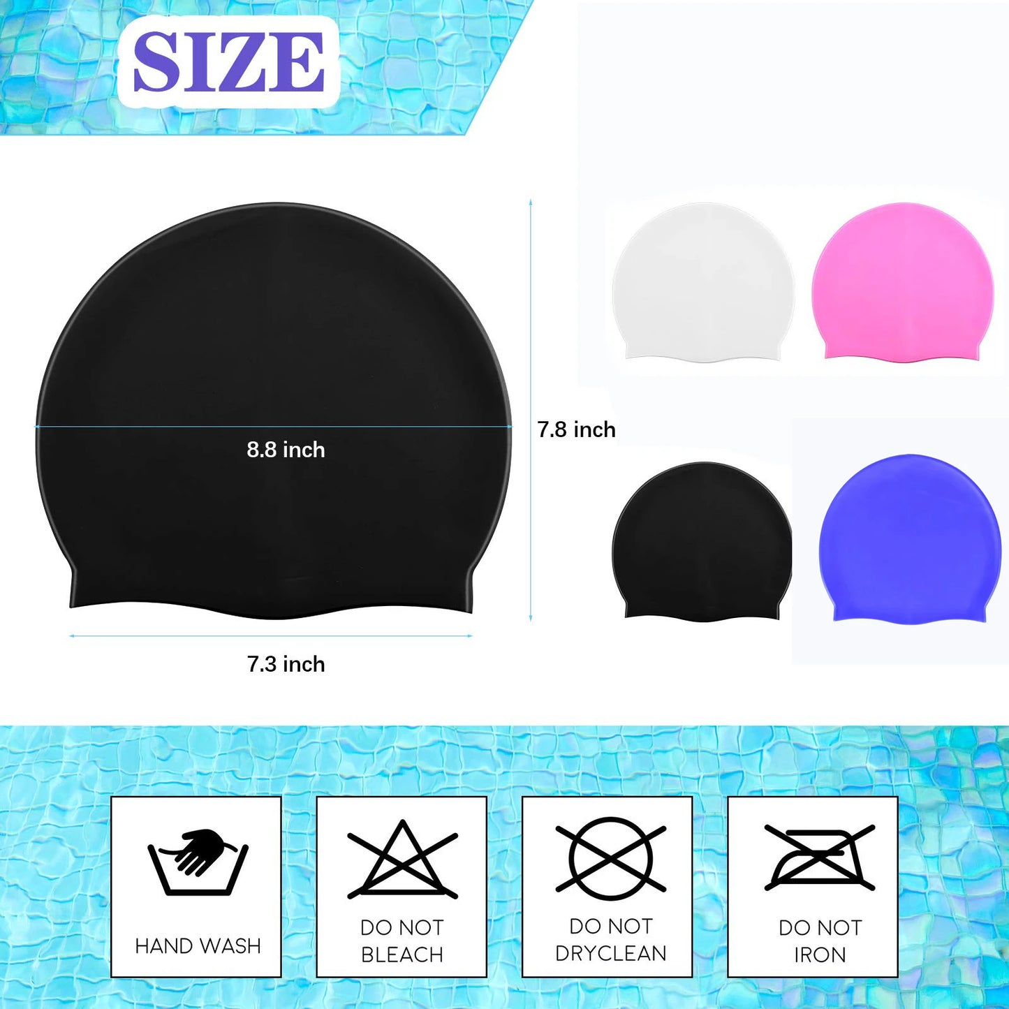 High Quality Silicone Swimming Cap for Adults Men Women Children Large Waterproof Ear Protector With No Wut Head Long Hair