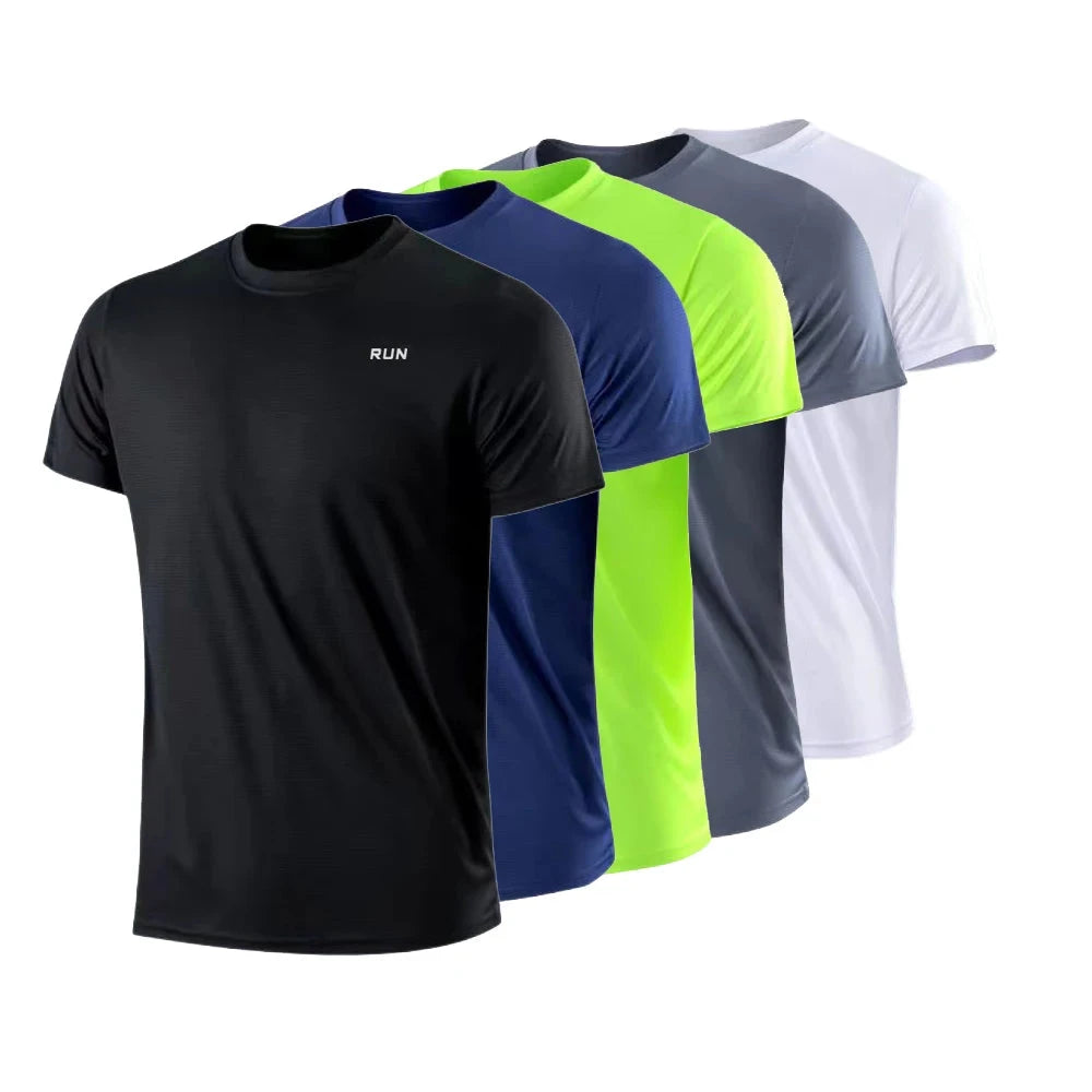 Men's Quick Dry Short Sleeve Gym Running Moisture Wicking Round Neck T-Shirt Training Exercise Gym Sport Shirt Tops Lightweight 99 in 1