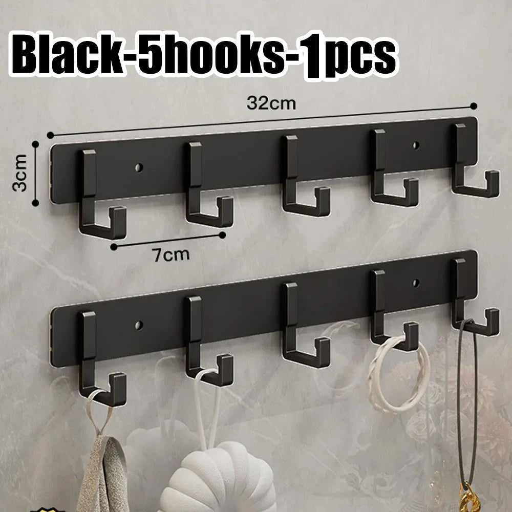 Household Wall Coat Rack Black Hooks For Hangging Clothes Towel Hanger Bathroom Robe Hook Heavy Duty Kitchen Accessories 99 in 1