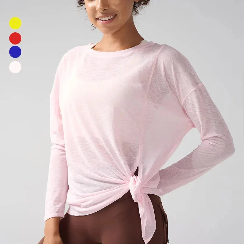 Gym Sports Tops Workout T-shirts Women Yoga Clothing Running Loose Slim Quick Dry Training Long Sleeve Blouse Fitness Tops👚 99 in 1