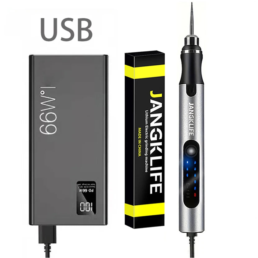 JANGKLIFE USB Cordless Rotary Tool Kit Woodworking Engraving Pen DIY For Jewelry Metal Glass Mini Wireless Drill