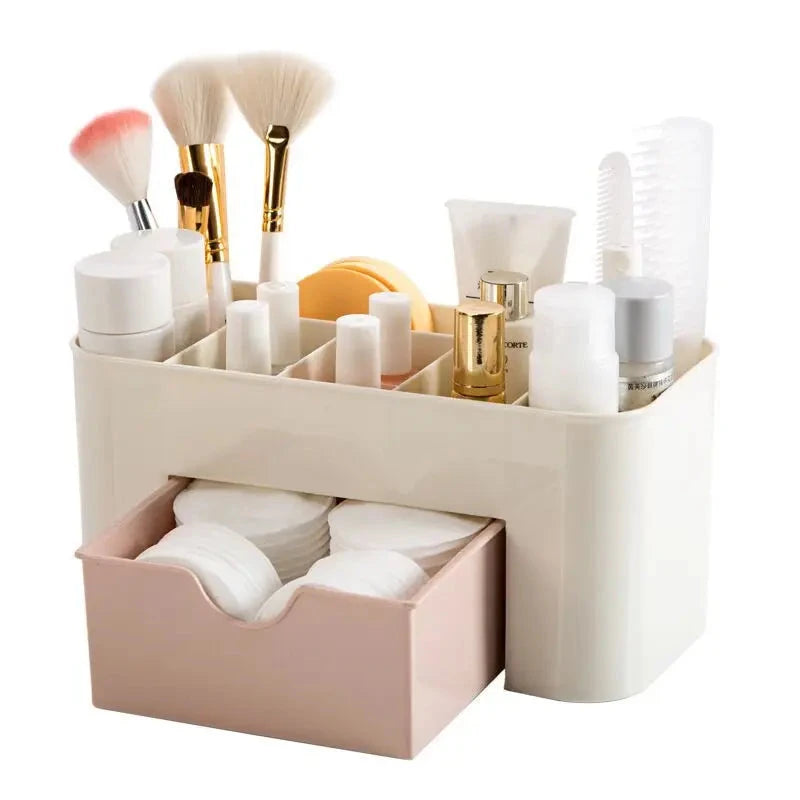 Makeup Organizer Storage Box With Drawer Cotton Swab Stick Storage Case Lipstick Organizer Brush Holder Makeup Acrylic Plastic 99 in 1
