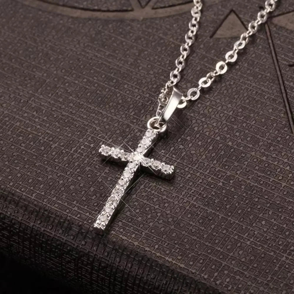 Cross Pendant Rhinestone Inlay Adjustable Necklaces Women Solid Color Solid Color Summer Pendant Necklace Jewellery Women 99 in 1