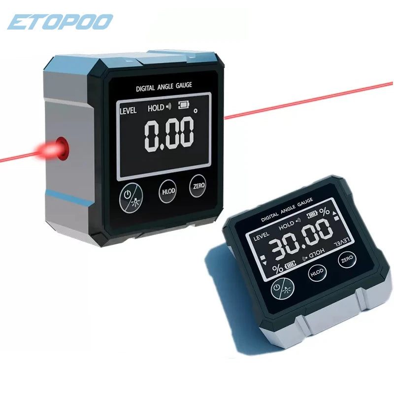 Level Angle Ruler Angle Measurement Magnetic Digital Angle Finder With Electronic Laser  Rechargeable Protractor