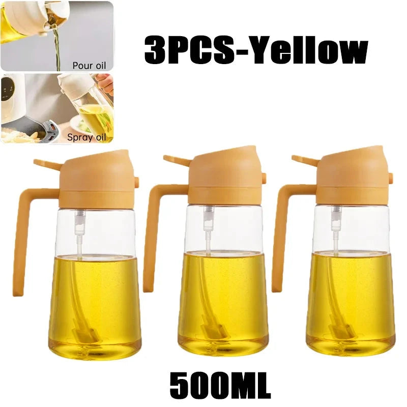200/300/500ml Oil Spray Bottle BBQ Cooking Olive Oil Sprayer Plastic Baking Oil Spray Empty Bottle Vinegar Bottle Or  Oil brush 99 in 1