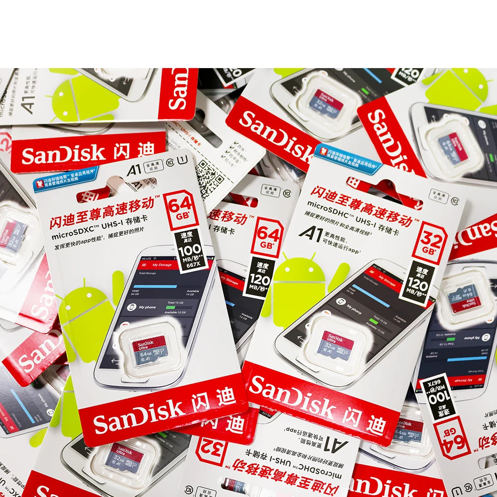 Sandisk Ultra Micro tf SD card 128GB 32GB 64GB 256GB Mini SD Card SD/TF Flash Card Memory Card 32 64 128 gb miniSD for Phone