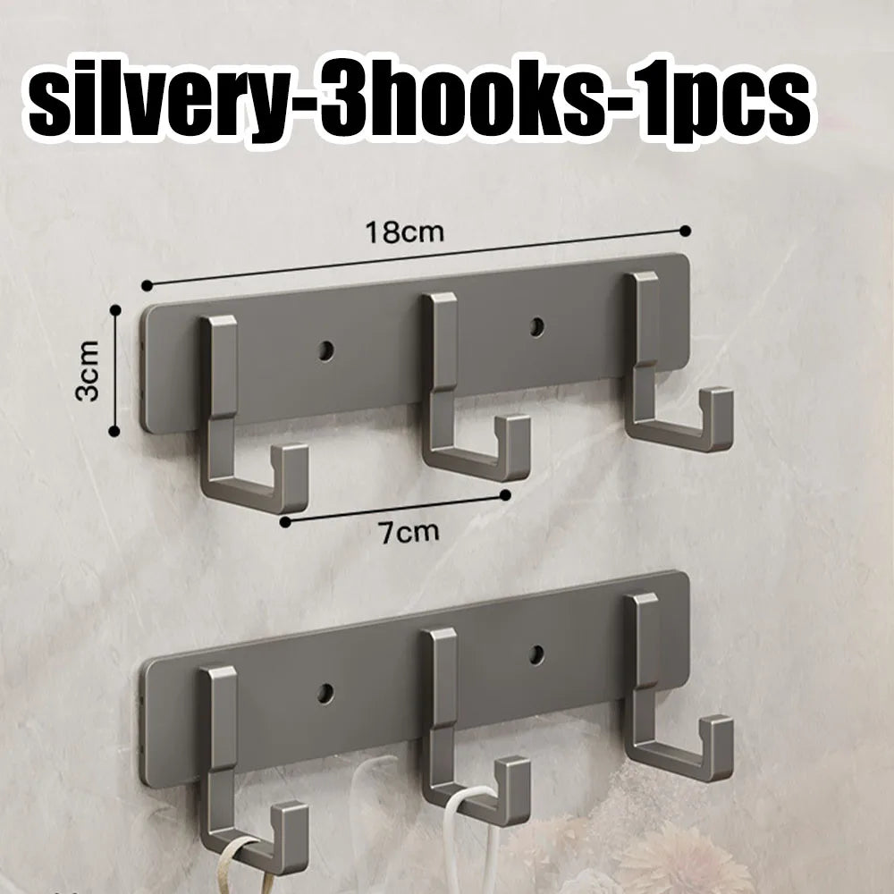 Household Wall Coat Rack Black Hooks For Hangging Clothes Towel Hanger Bathroom Robe Hook Heavy Duty Kitchen Accessories