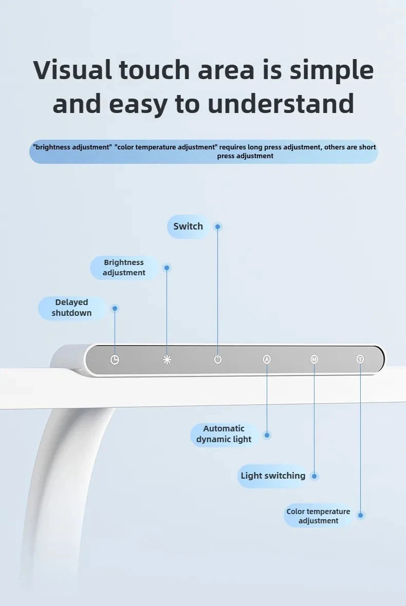 Touch Remote Control Dimmable LED Desk Lamp Intelligently Controlled Eye Protection for Reading Student Dormitory Bedroom 99 in 1