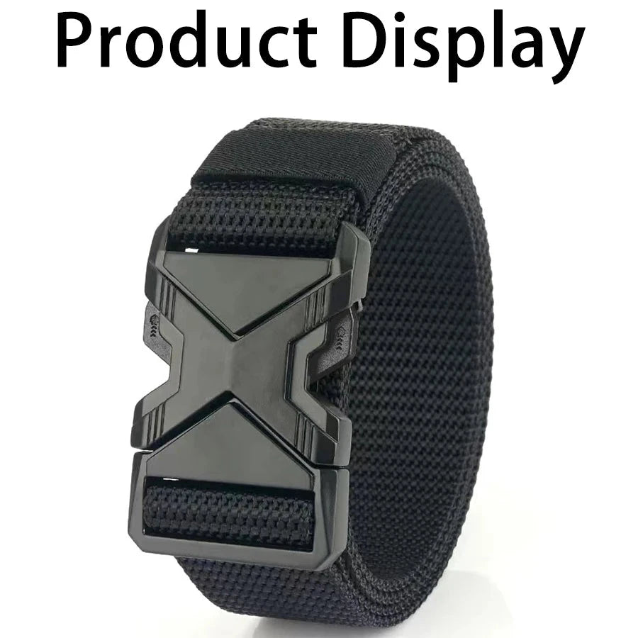 The New Men's 125cm Buckle Belt Nylon Braided Lightweight Breathable Daily Commuter Men's Belt 99 in 1