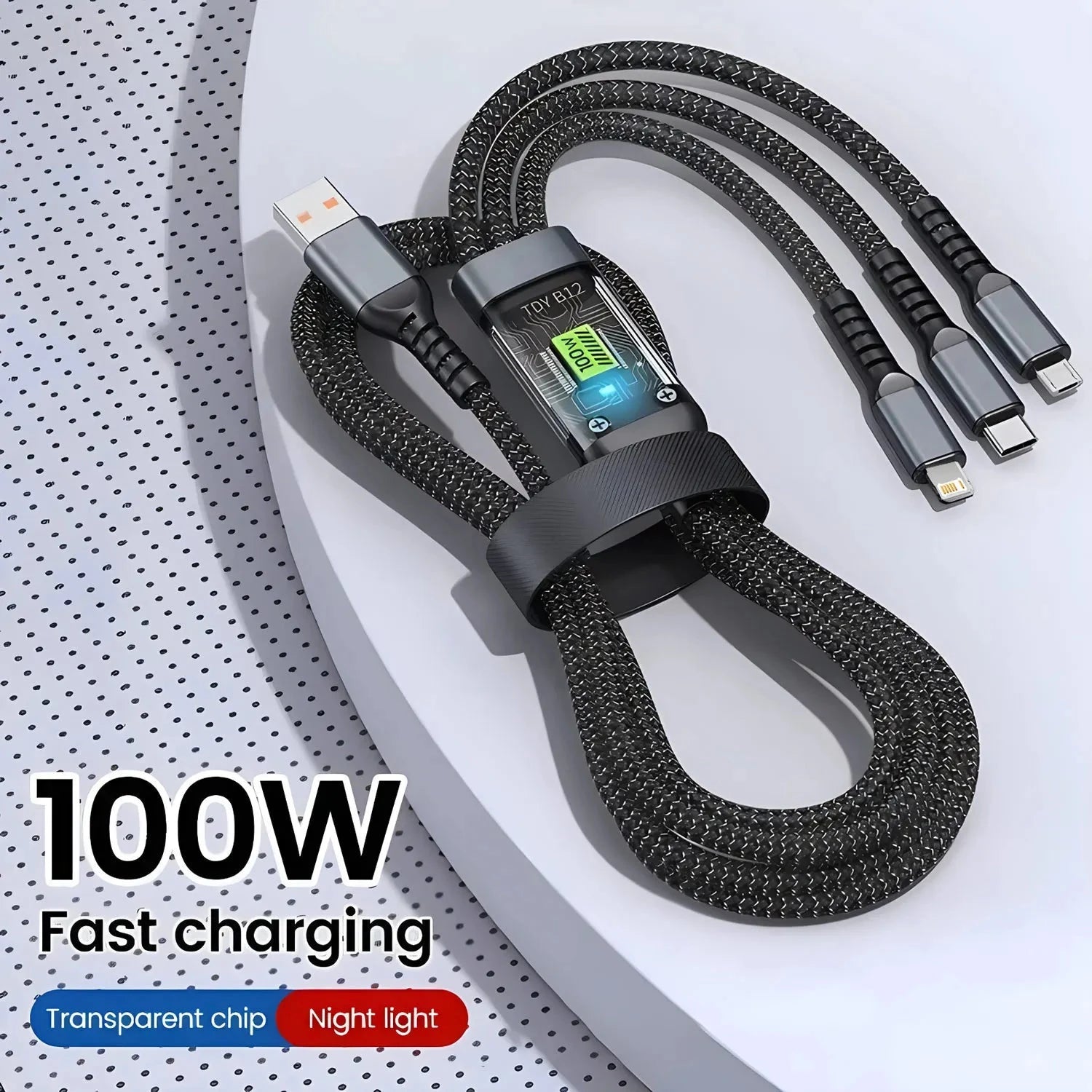100W Fast Charging Cable Multi Charger Cable Nylon Braided Multiple USB Universal 3 in 1 Charging Cord Adapter with Type-C Micro 99 in 1