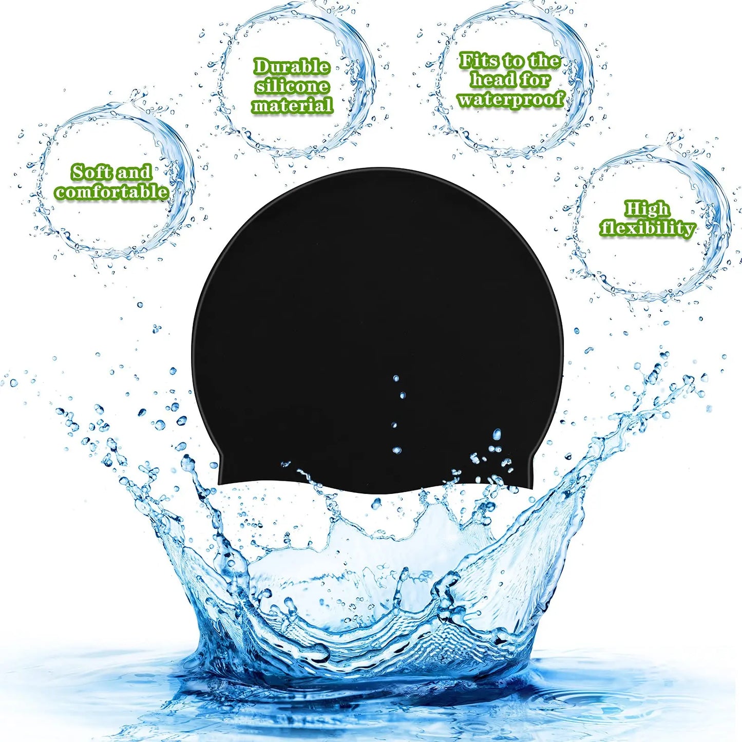 High Quality Silicone Swimming Cap for Adults Men Women Children Large Waterproof Ear Protector With No Wut Head Long Hair