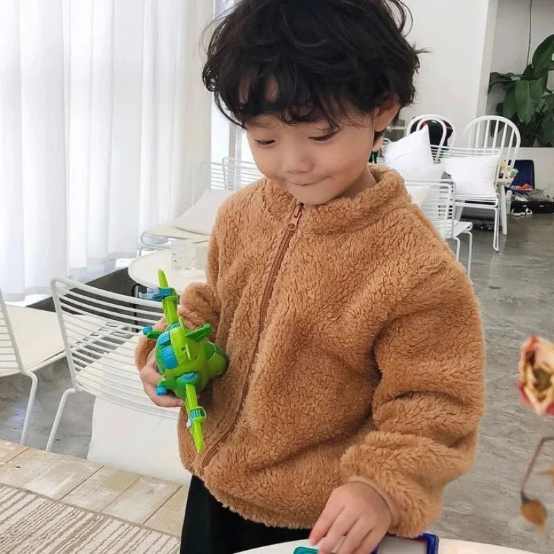 Pink Girls Jackets Autumn Coat Winter Thermal Fleece Jacket for Children 1 2 3 4 5Yrs Kids Coats Warm Korean Outerwear 99 in 1