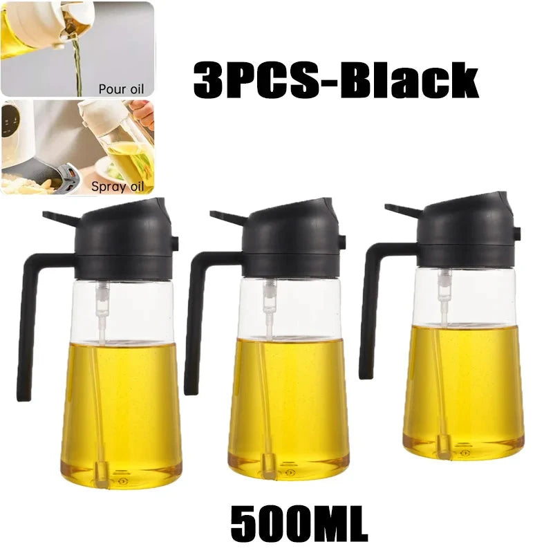 200/300/500ml Oil Spray Bottle BBQ Cooking Olive Oil Sprayer Plastic Baking Oil Spray Empty Bottle Vinegar Bottle Or  Oil brush 99 in 1