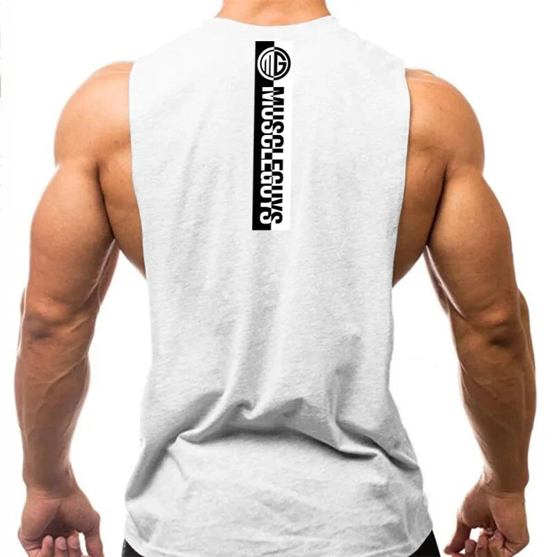 Gym Fitness Workout Running Tank Tops Summer Casual Cotton Breathable Sleeveless Vests Mens Bodybuilding Muscle Sport T-shirts 99 in 1