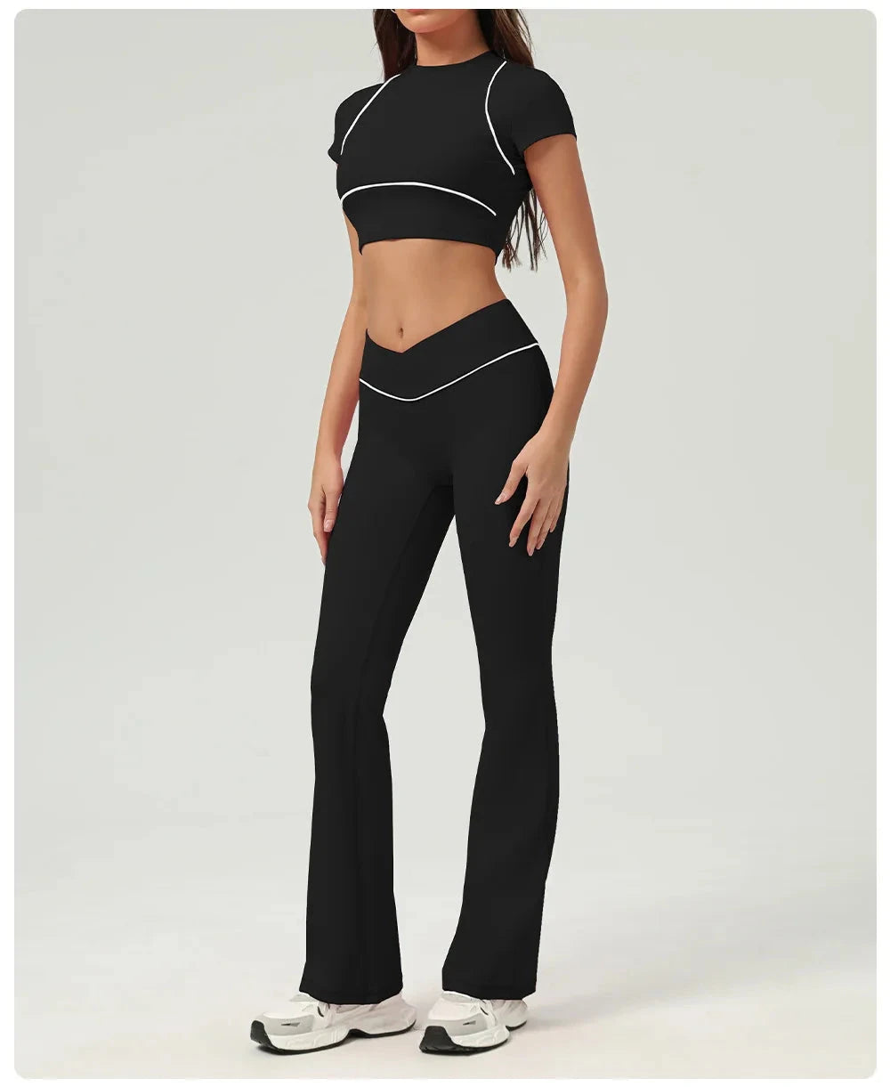 Yoga Top Sport T Shirts Women Fitness Clothes Workout Short-sleeved Crop Top Gym Running Active Wear Push Up Sport Top 99 in 1