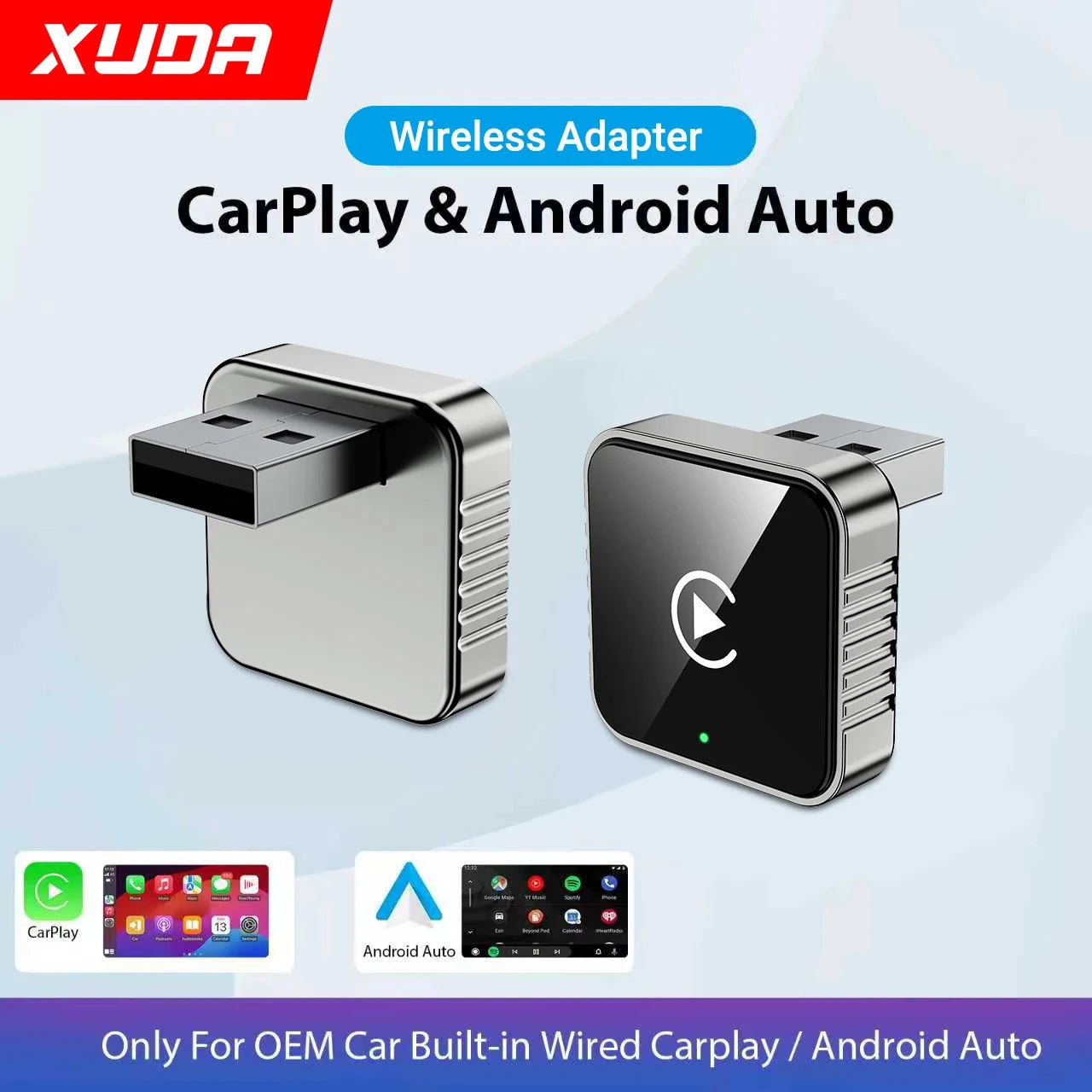 XUDA 2 in1 Wired to Wireless CarPlay Android Auto Adapter for OEM Car Stereo With USB Dongle Smart Mini Box Plug and Play Blueto 99 in 1