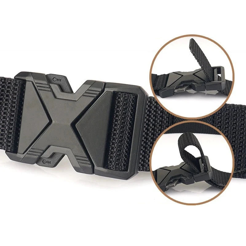 The New Men's 125cm Buckle Belt Nylon Braided Lightweight Breathable Daily Commuter Men's Belt 99 in 1