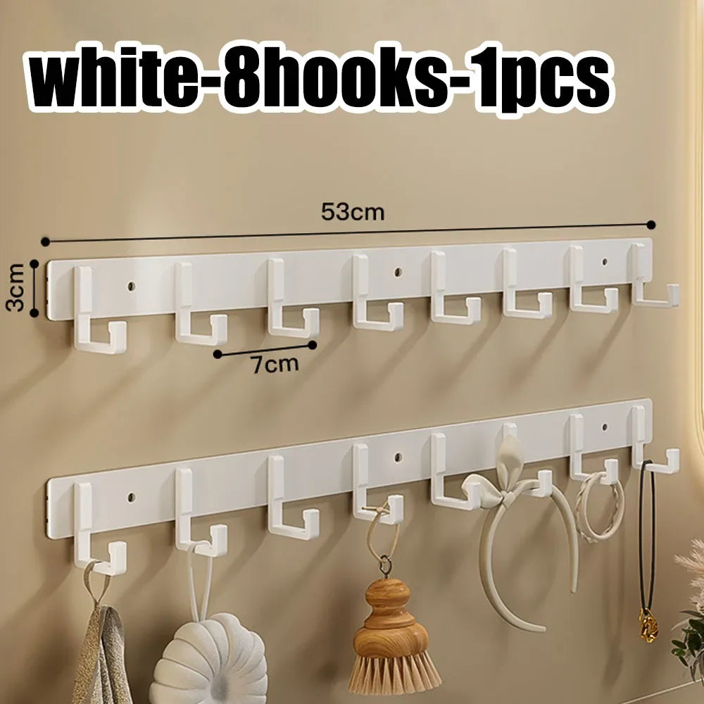 Household Wall Coat Rack Black Hooks For Hangging Clothes Towel Hanger Bathroom Robe Hook Heavy Duty Kitchen Accessories
