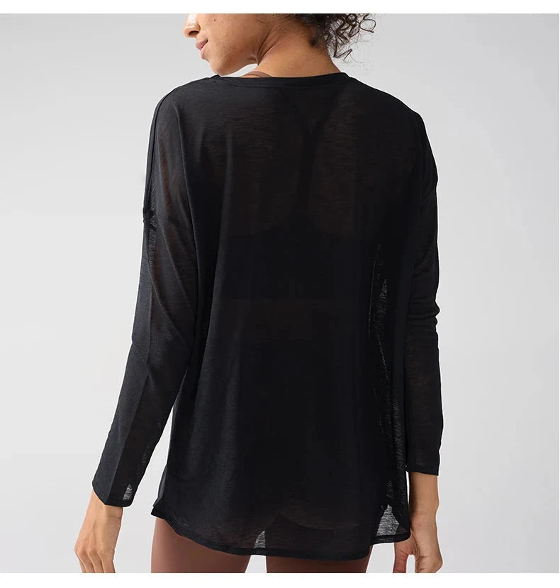 Gym Sports Tops Workout T-shirts Women Yoga Clothing Running Loose Slim Quick Dry Training Long Sleeve Blouse Fitness Tops👚 99 in 1