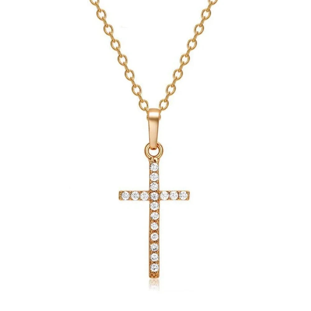 Cross Pendant Rhinestone Inlay Adjustable Necklaces Women Solid Color Solid Color Summer Pendant Necklace Jewellery Women 99 in 1