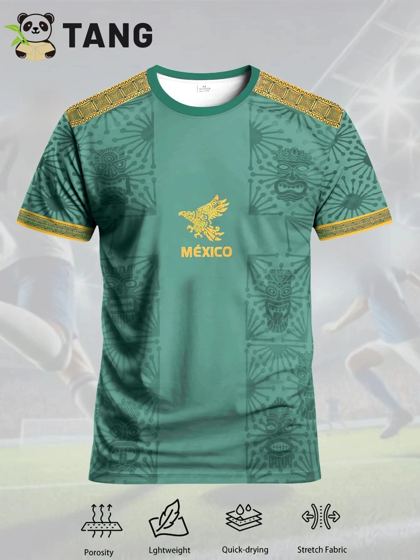 Men'S Mexican Soccer Jersey - Black with Eagle & Skull Design Comfortable for Training & Casual Wear Soccer Jerse