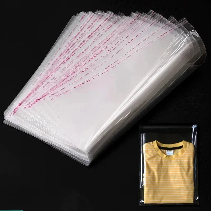 100pcs Opp Self Adhesive Bag Long Transparent Packaging Bags Universal Dust Water Proof Wrapping Material 99 in 1