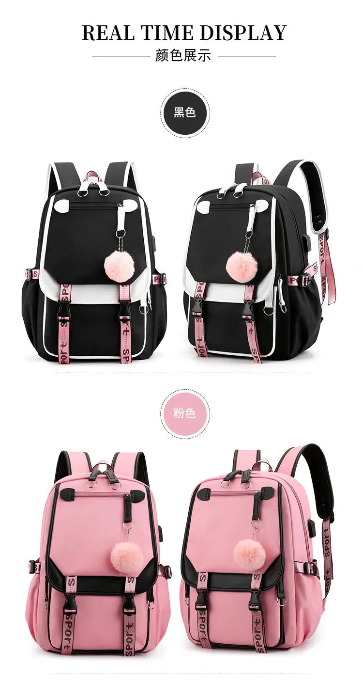 Demone Hunter Backpack for Kid Girl Back School Gift School Bag Y2K Cute Anime Print Woman Travel Casual Large Capacity Rucksack 99 in 1