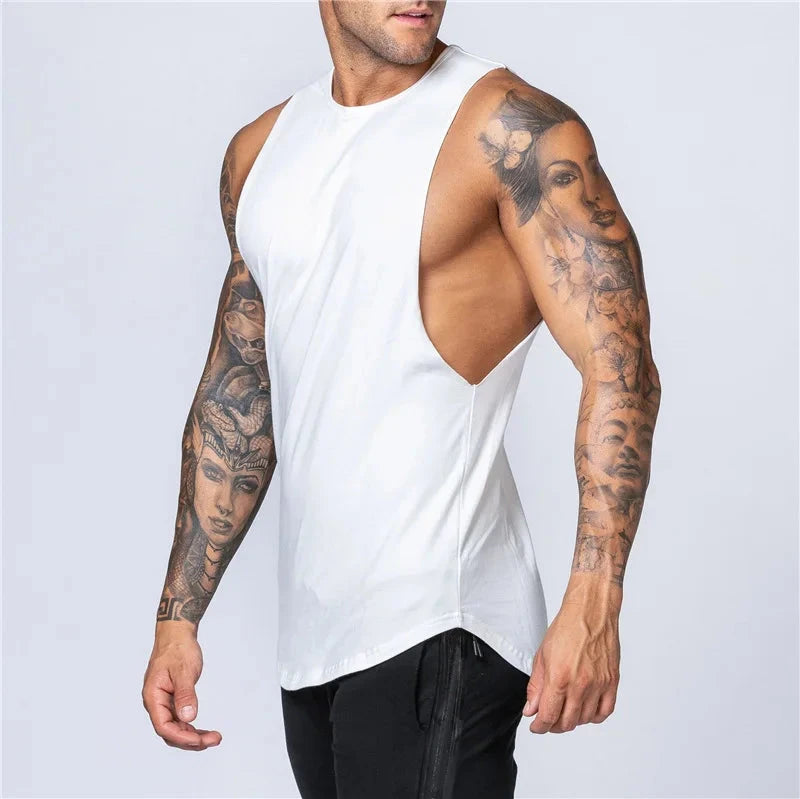 Men's Gym Clothing Summer Fitness Cotton Tank Top Men Jogging Bodybuilding Sleeveless Shirt Breathable O-Neck Casual Muscle Vest 99 in 1
