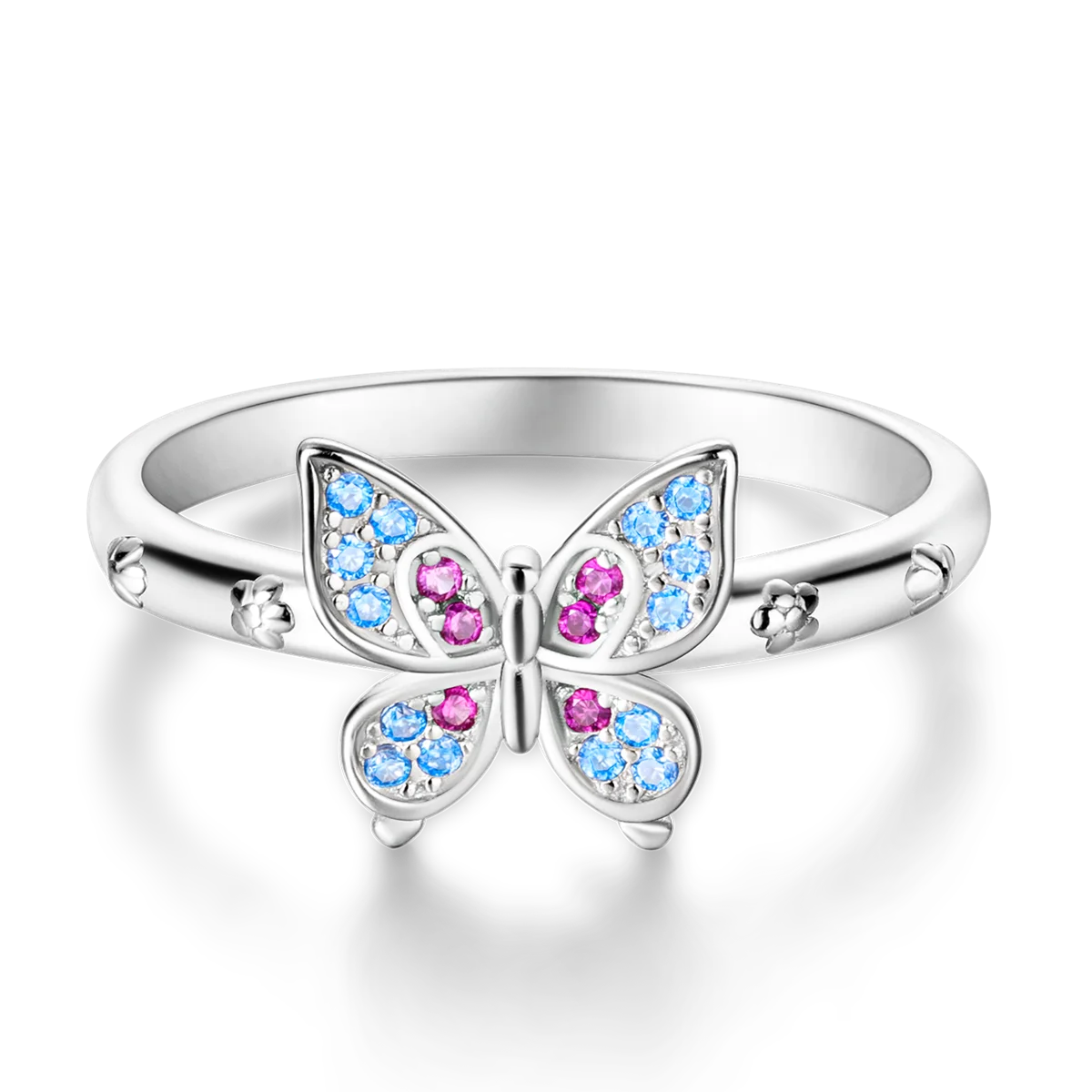Silver Plated Women Luxury Stackable Ring Real Infinite Flower Daisy Fine Jewelry Rings For Engagement Weddling Party