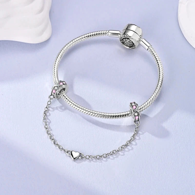 925 Sterling Silver Safety Chain Aircraft Earth Camera Daisy Silicone Charms Beads Fit Original Bracelets DIY Jewelry For Women 99 in 1