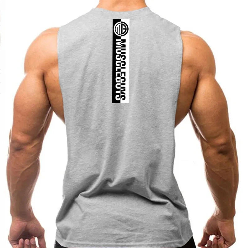 Gym Fitness Workout Running Tank Tops Summer Casual Cotton Breathable Sleeveless Vests Mens Bodybuilding Muscle Sport T-shirts 99 in 1