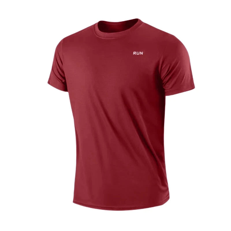 Men's Quick Dry Short Sleeve Gym Running Moisture Wicking Round Neck T-Shirt Training Exercise Gym Sport Shirt Tops Lightweight 99 in 1