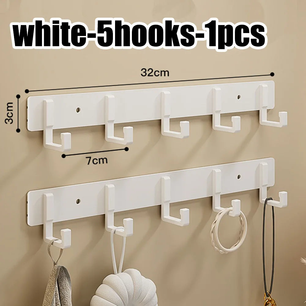 Household Wall Coat Rack Black Hooks For Hangging Clothes Towel Hanger Bathroom Robe Hook Heavy Duty Kitchen Accessories
