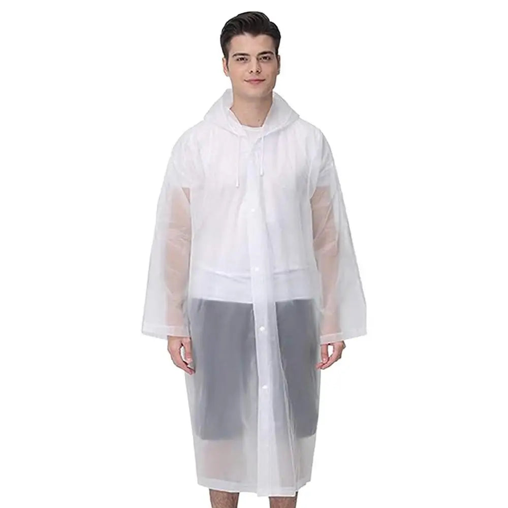 Outdoor Hooded Rain Poncho For Adult Waterproof Lightweight Unisex Raincoat Jacket For Hiking Camping Emergency