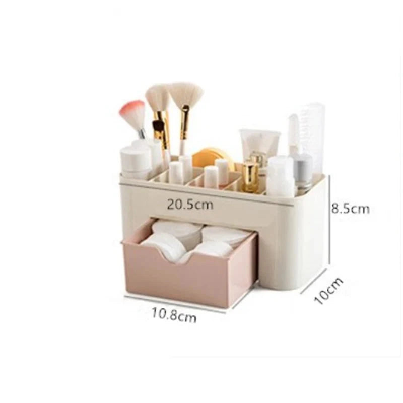 Makeup Organizer Storage Box With Drawer Cotton Swab Stick Storage Case Lipstick Organizer Brush Holder Makeup Acrylic Plastic 99 in 1