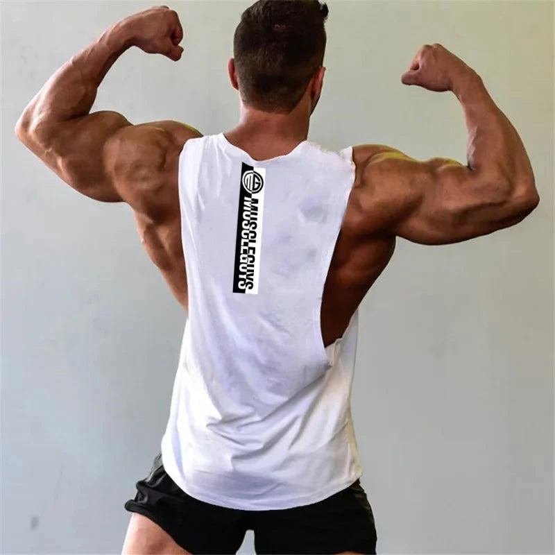 Gym Fitness Workout Running Tank Tops Summer Casual Cotton Breathable Sleeveless Vests Mens Bodybuilding Muscle Sport T-shirts 99 in 1