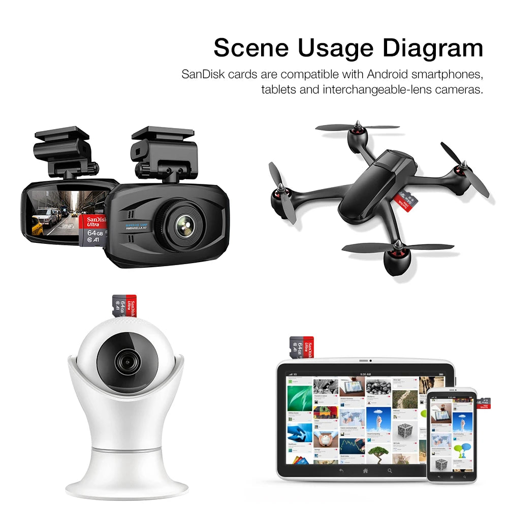 Sandisk Ultra Micro tf SD card 128GB 32GB 64GB 256GB Mini SD Card SD/TF Flash Card Memory Card 32 64 128 gb miniSD for Phone